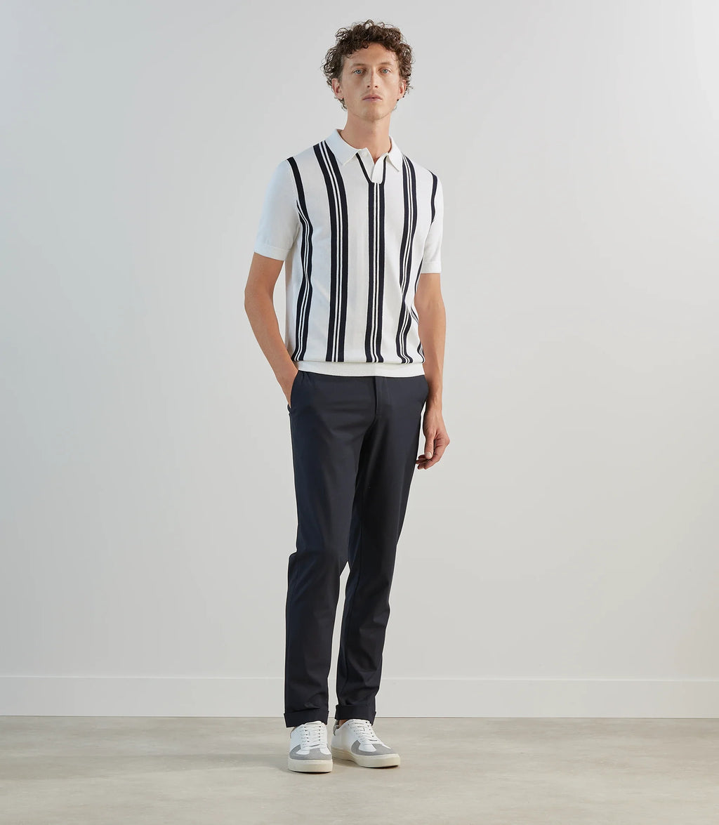 Polo en maille à rayures blanches - IZAC
