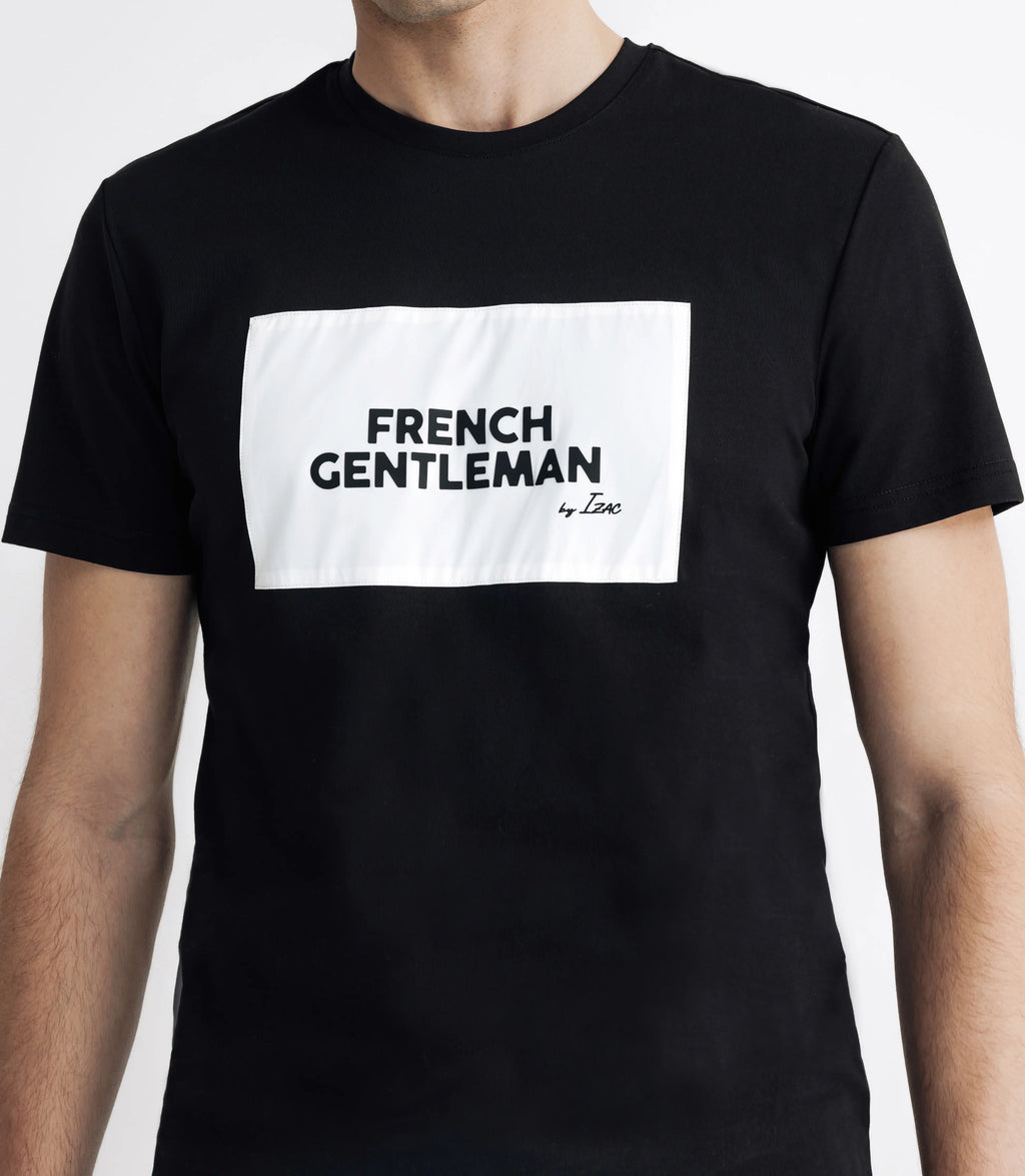 T-shirt avec écriture noir - IZAC