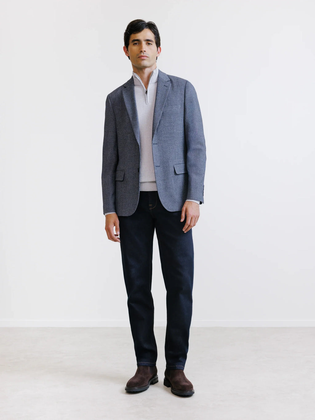 Veste 2 boutons blanche et marine - IZAC