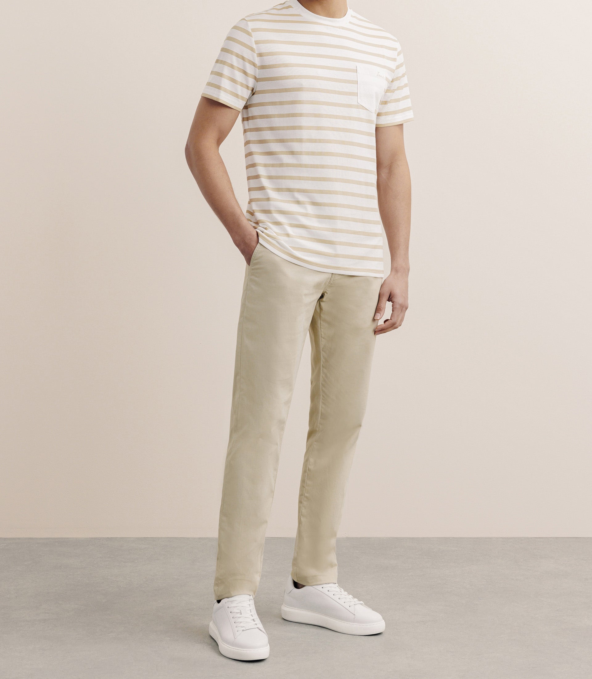 T-shirt marinière camel - IZAC