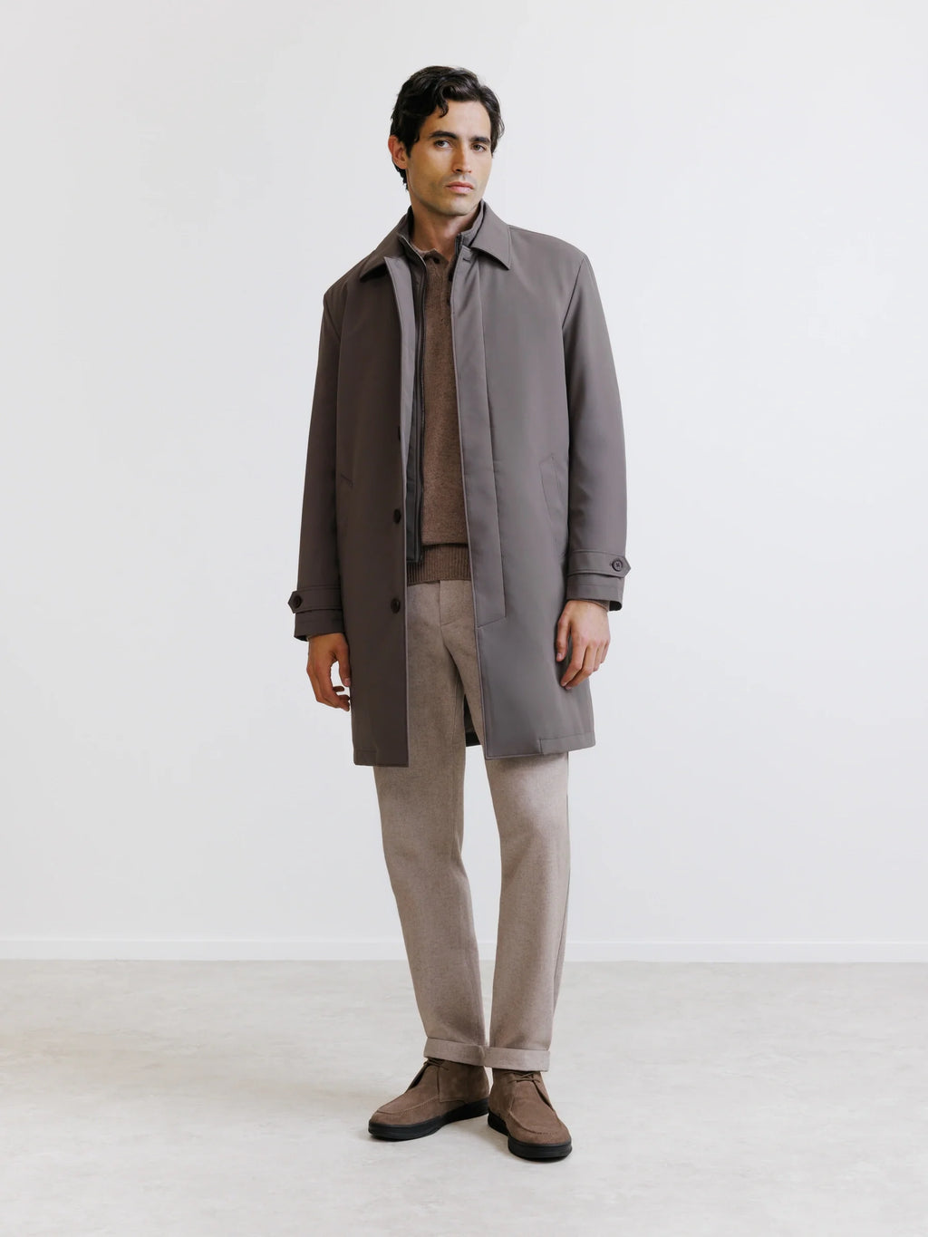 Manteau imperméable taupe - IZAC