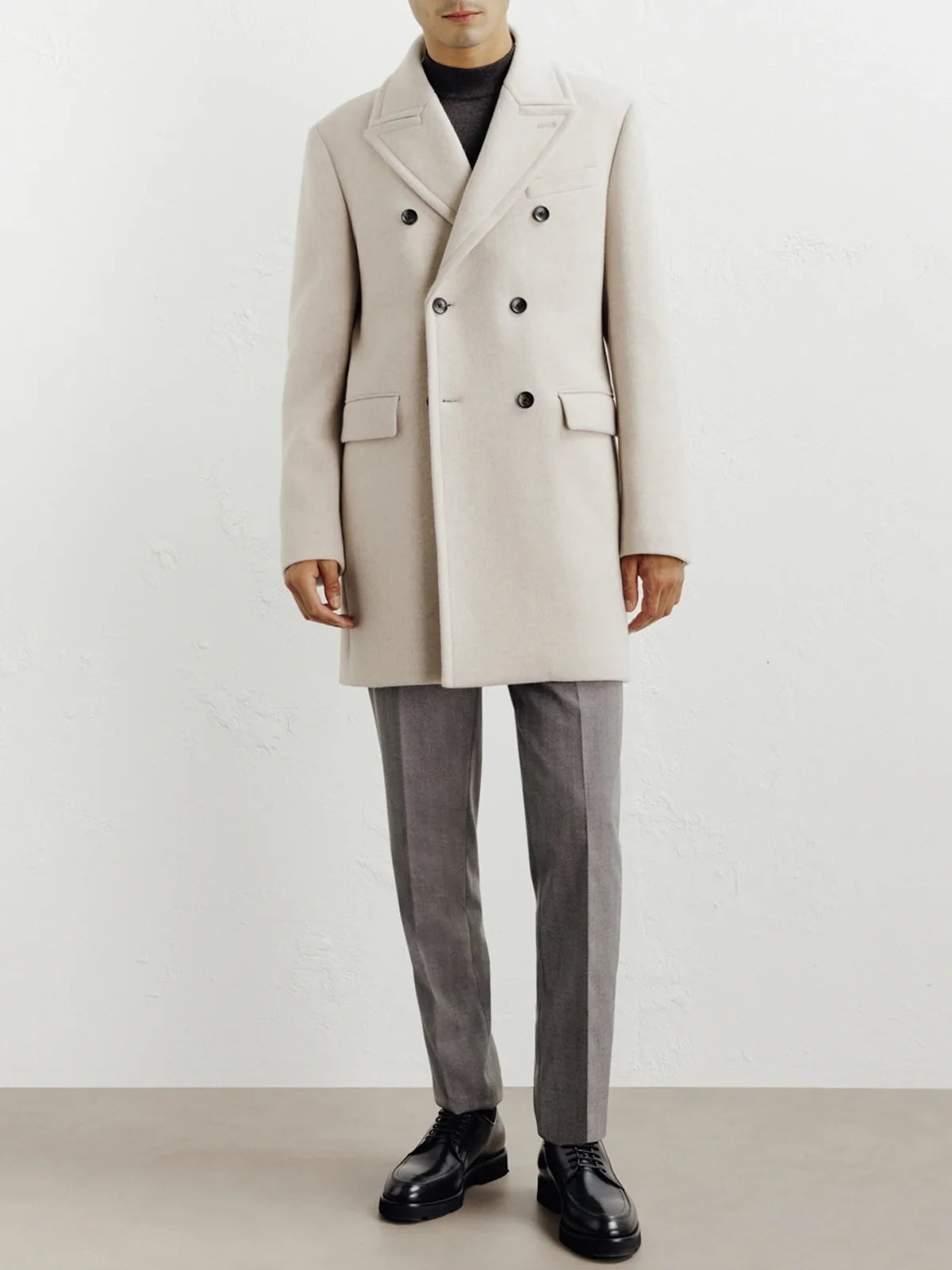 Manteau ville croisé beige - IZAC