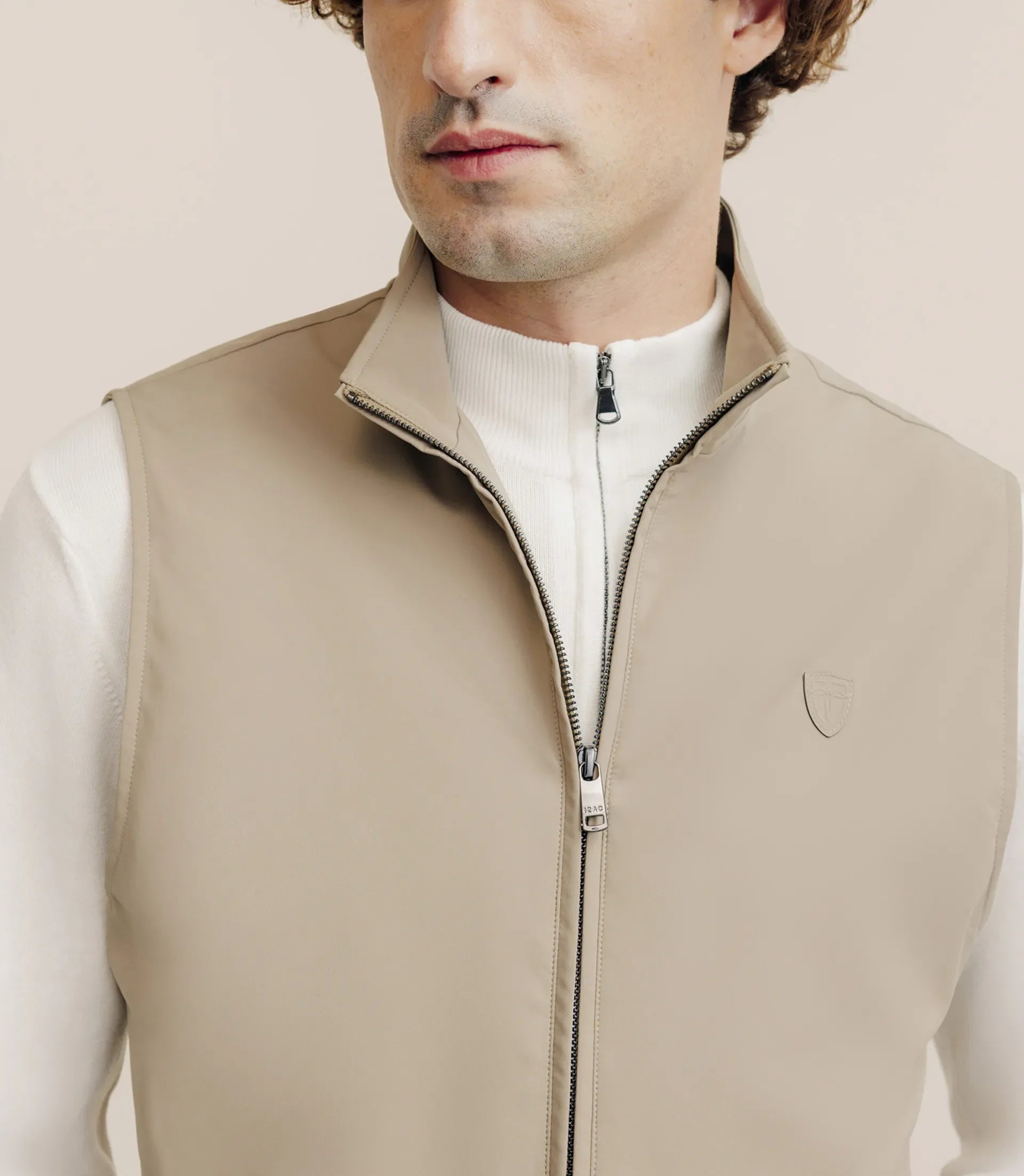 Blouson sans manche beige - IZAC