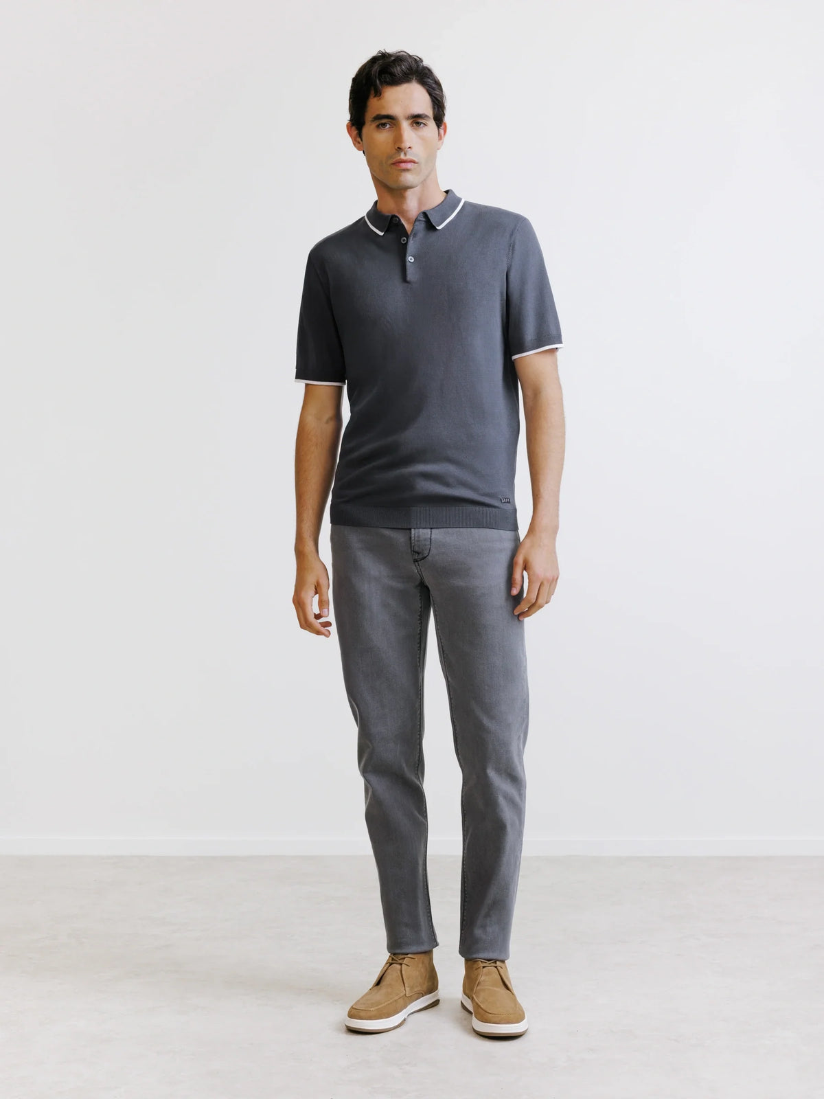 Polo en maille anthracite - IZAC