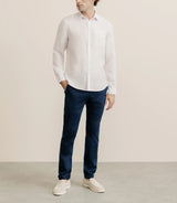 Chemise regular 100% lin rose - IZAC