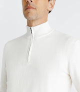 Pull coton/cachemire col zippé écru - IZAC