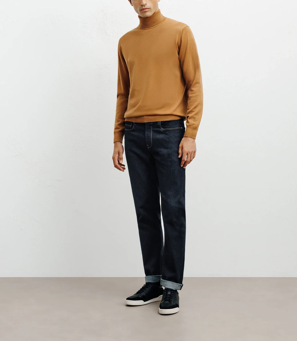 Pull col roulé camel - IZAC