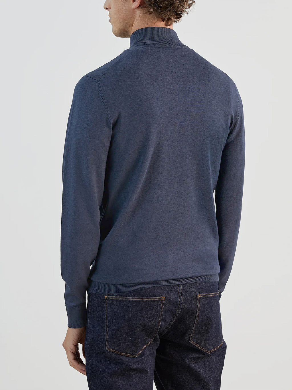 Pull col zip indigo - IZAC