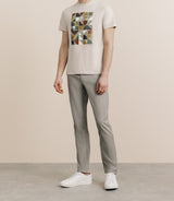 T-shirt print manches courtes beige - IZAC