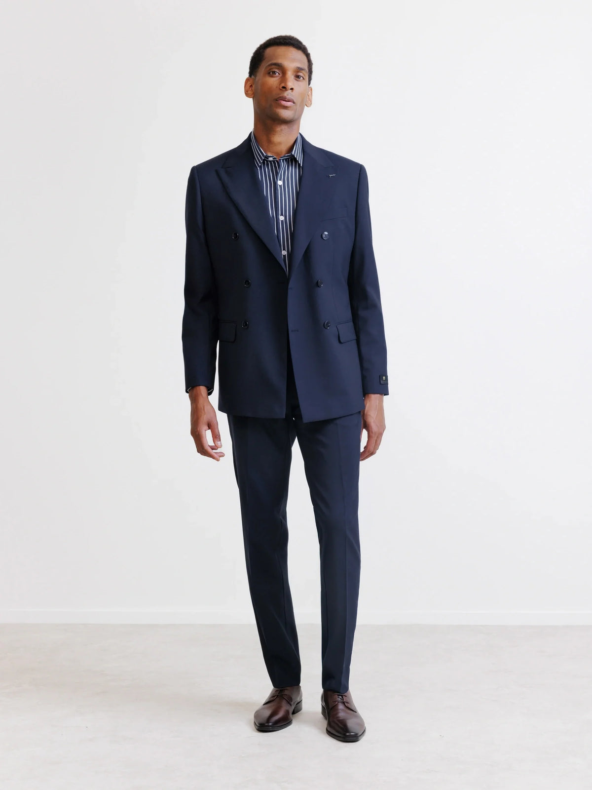 Costume croisé bleu marine - IZAC