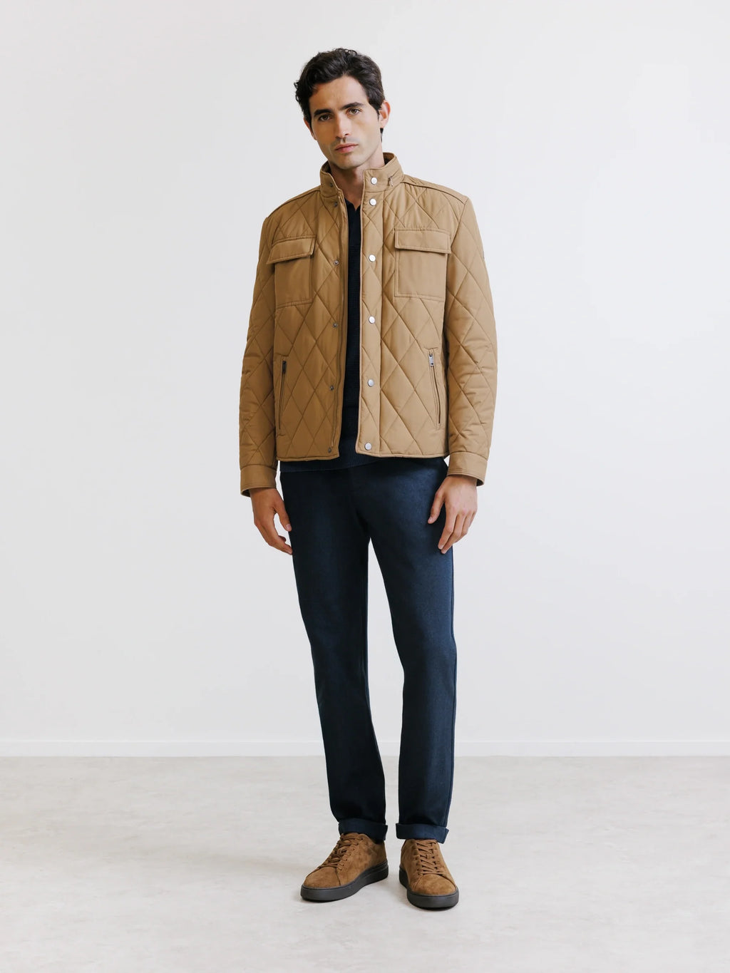 Blouson col montant camel - IZAC