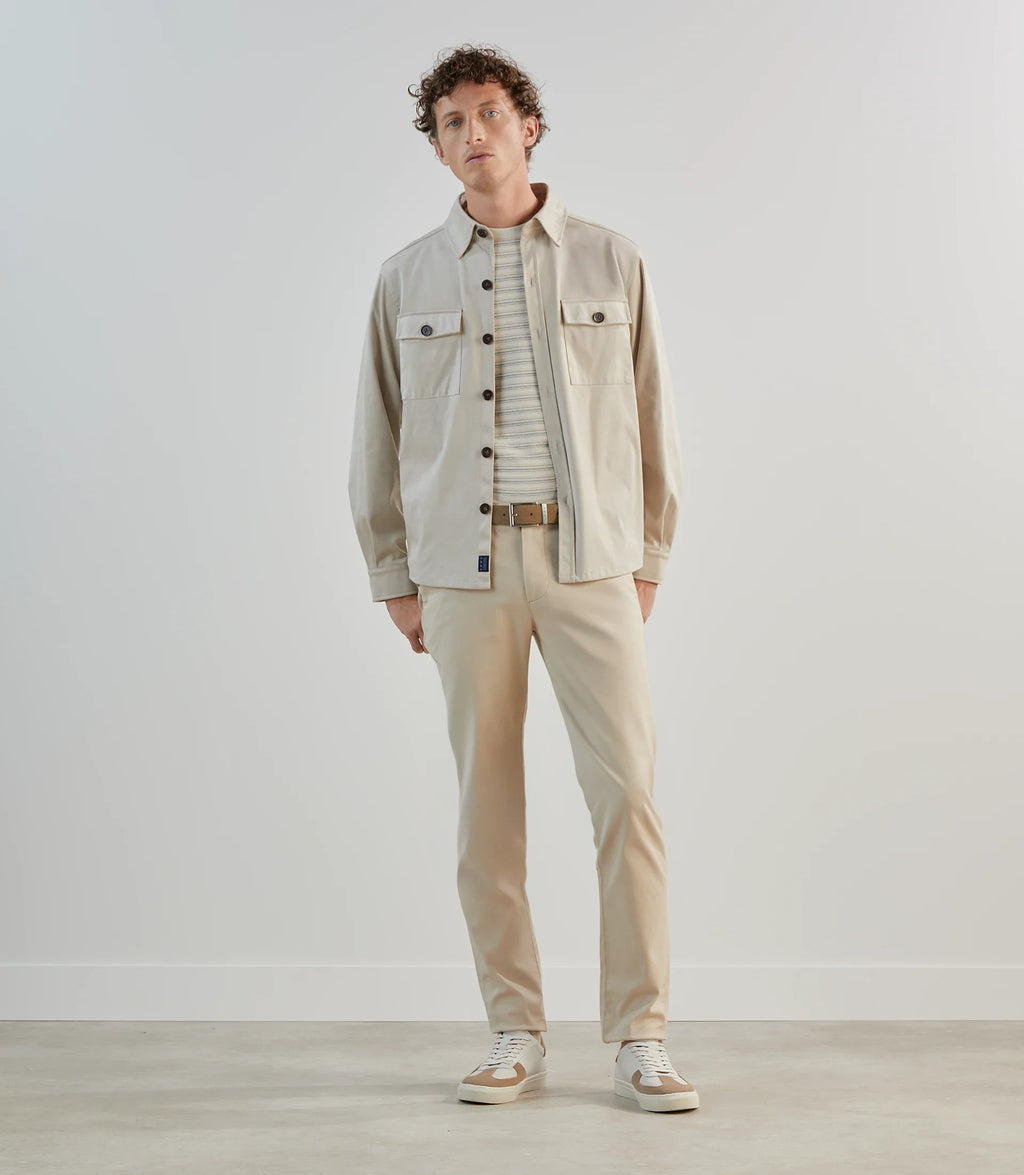 Chemise casual en suède ecru - IZAC