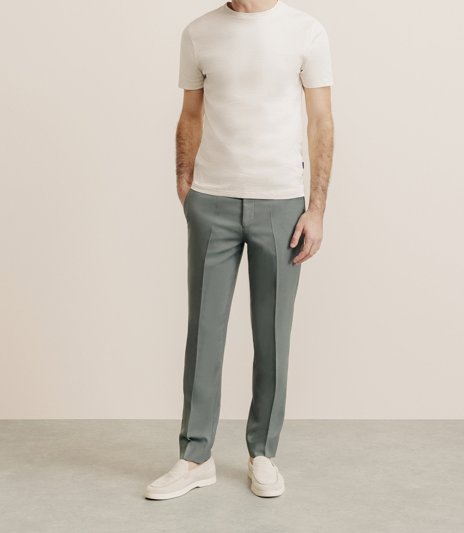 T-shirt col rond beige - IZAC