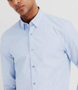Chemise casual à coudières bleue - IZAC