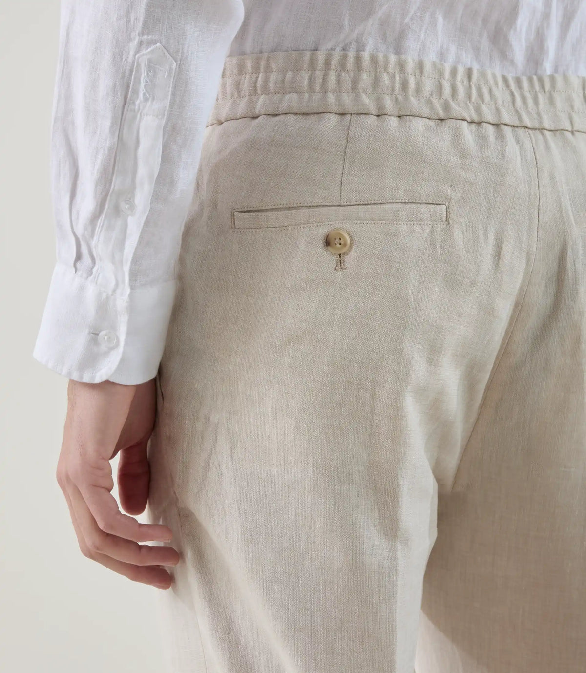 Pantalon ville 100 % lin beige - IZAC