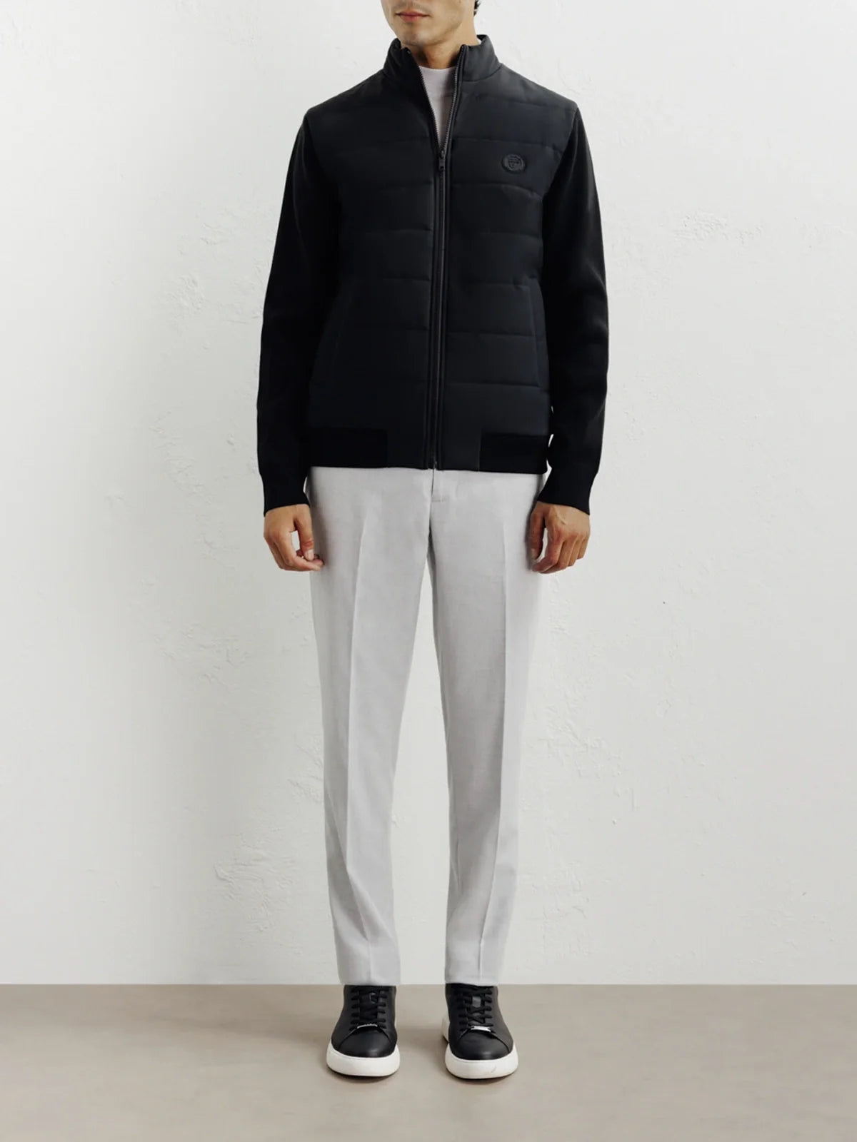 Blouson bi-matière noir - IZAC