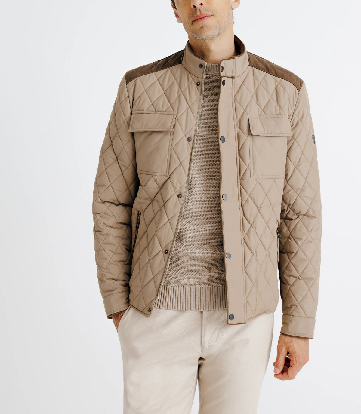 Blouson déperlant col montant beige - IZAC