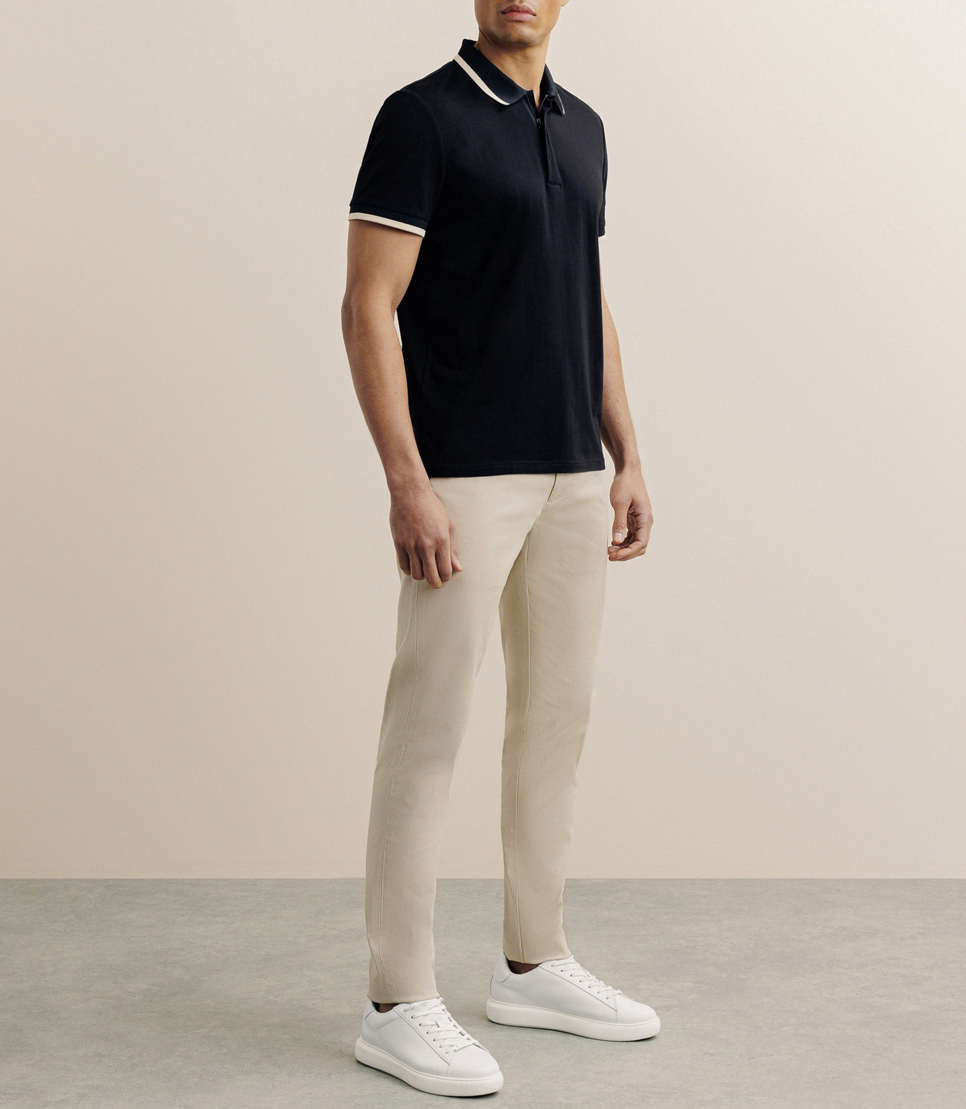 Polo zip noir - IZAC