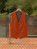 Gilet ville en laine majoritaire terracotta - IZAC