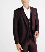 Costume ajusté 2 boutons bordeaux - IZAC