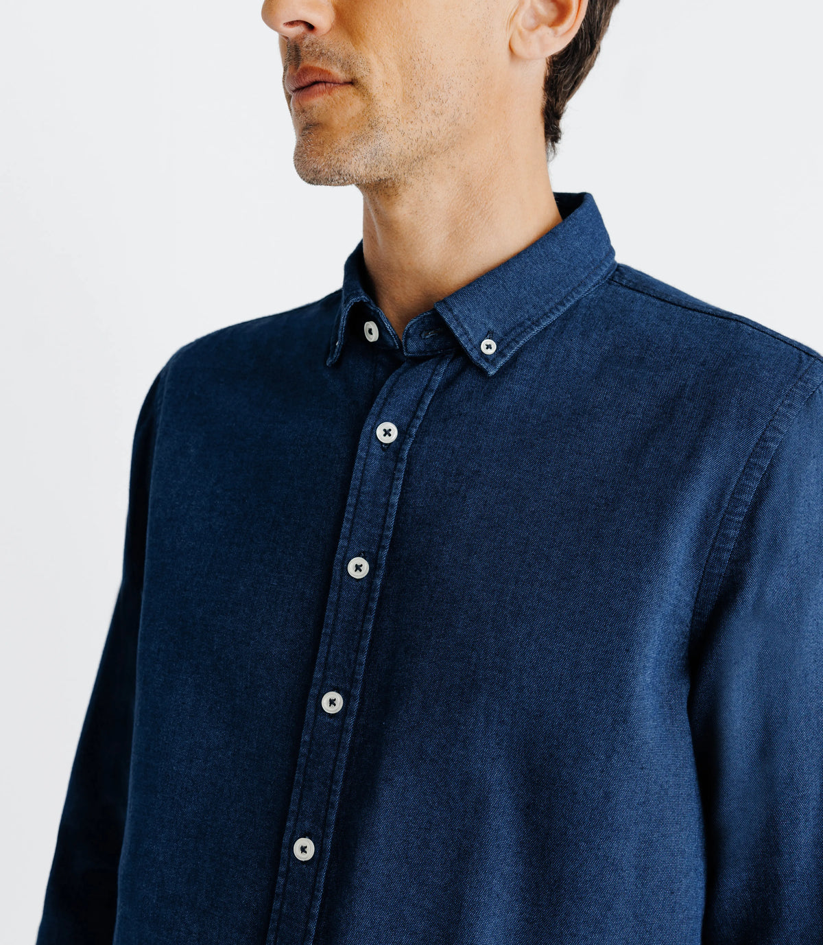 Chemise col boutonné bleue - IZAC