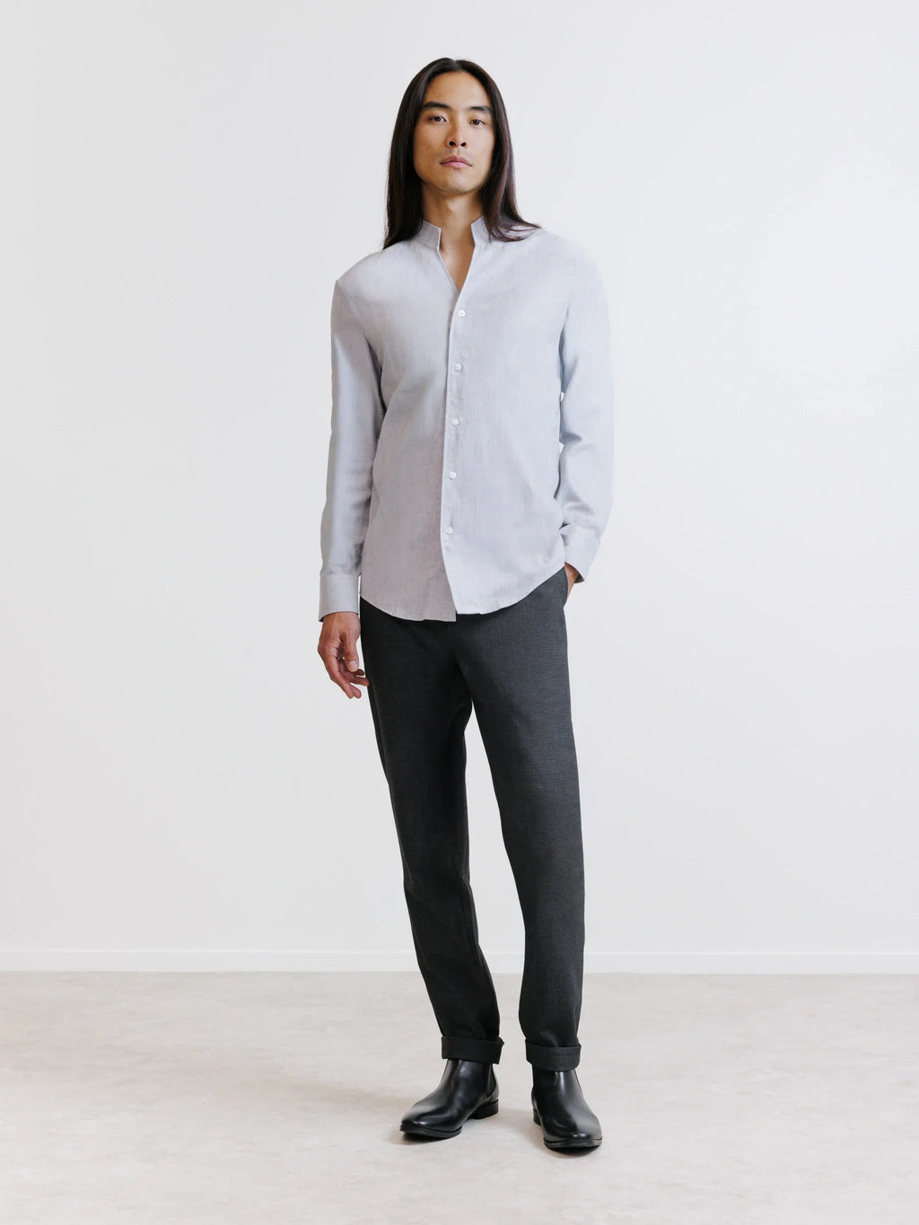 Chemise en flanelle grise - IZAC