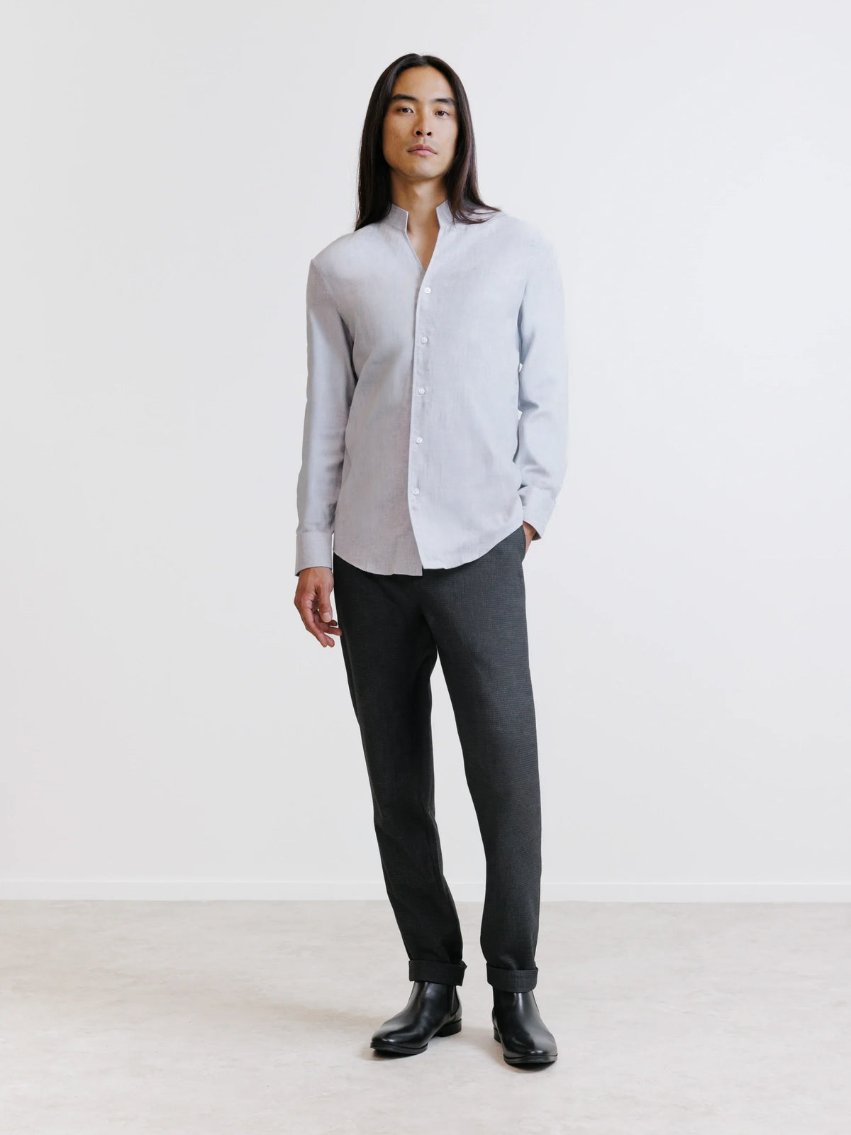 Chemise en flanelle grise - IZAC