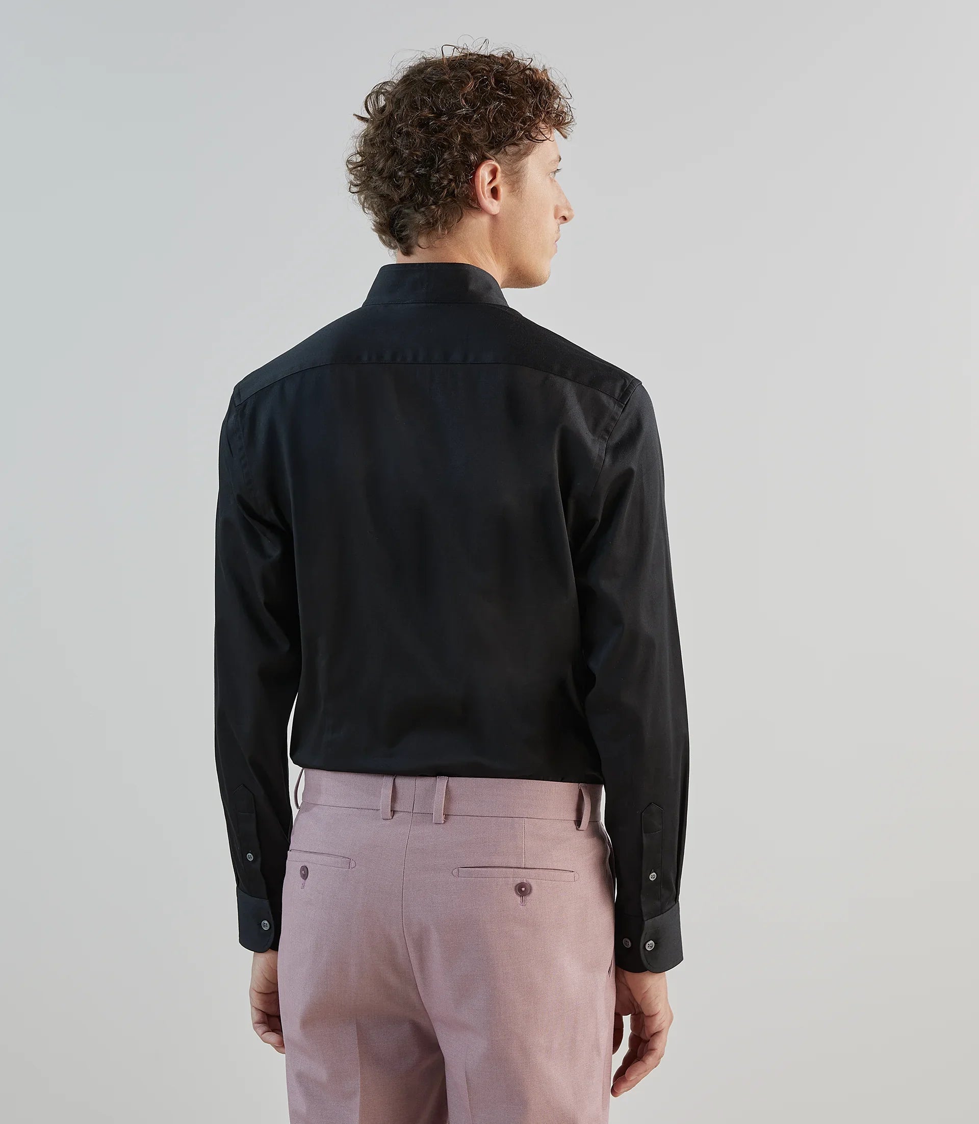 Chemise ville en coton noir - IZAC