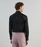 Chemise ville en coton noir - IZAC