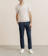 Polo col ouvert en maille rose - IZAC