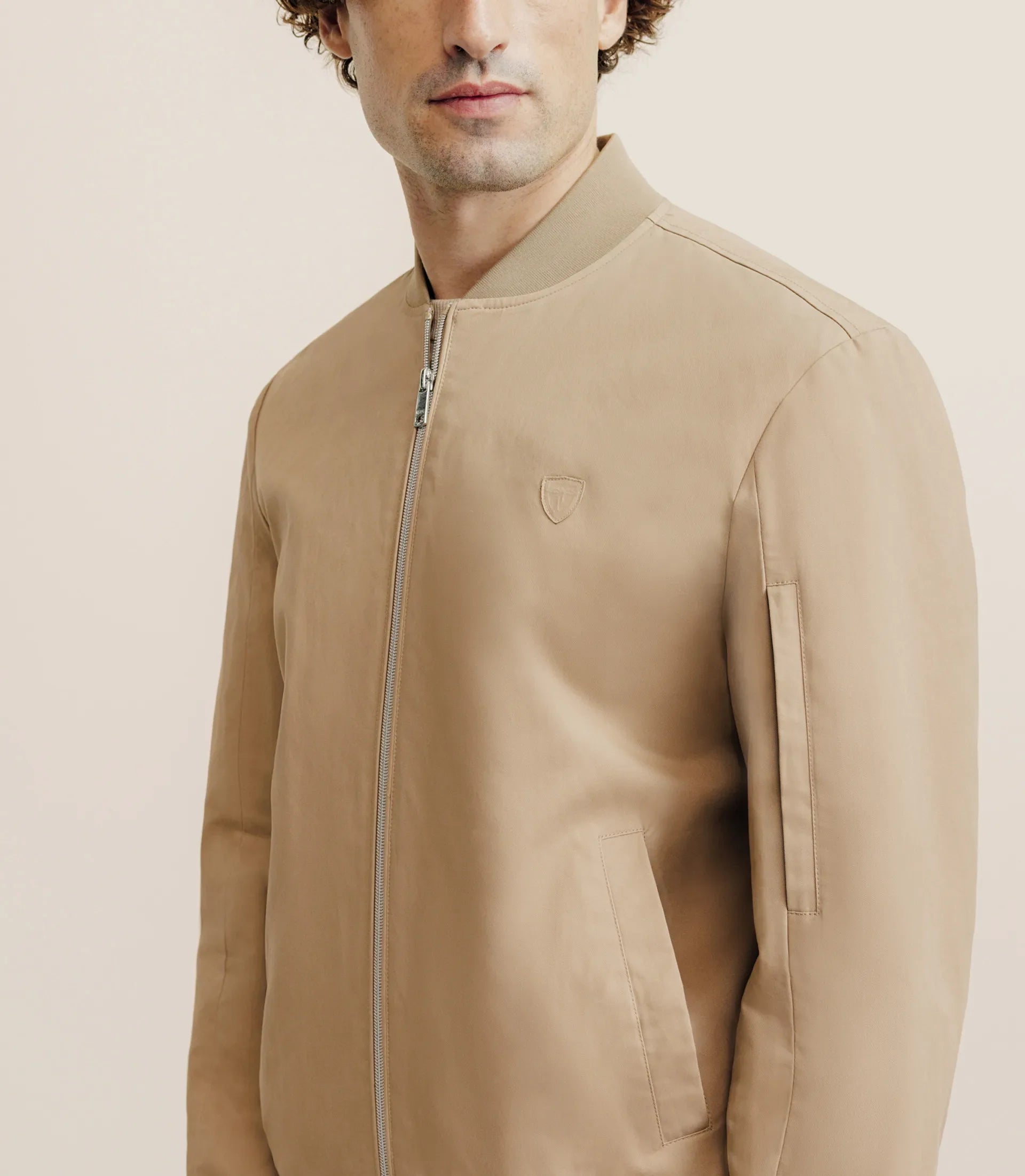 Blouson col teddy beige - IZAC