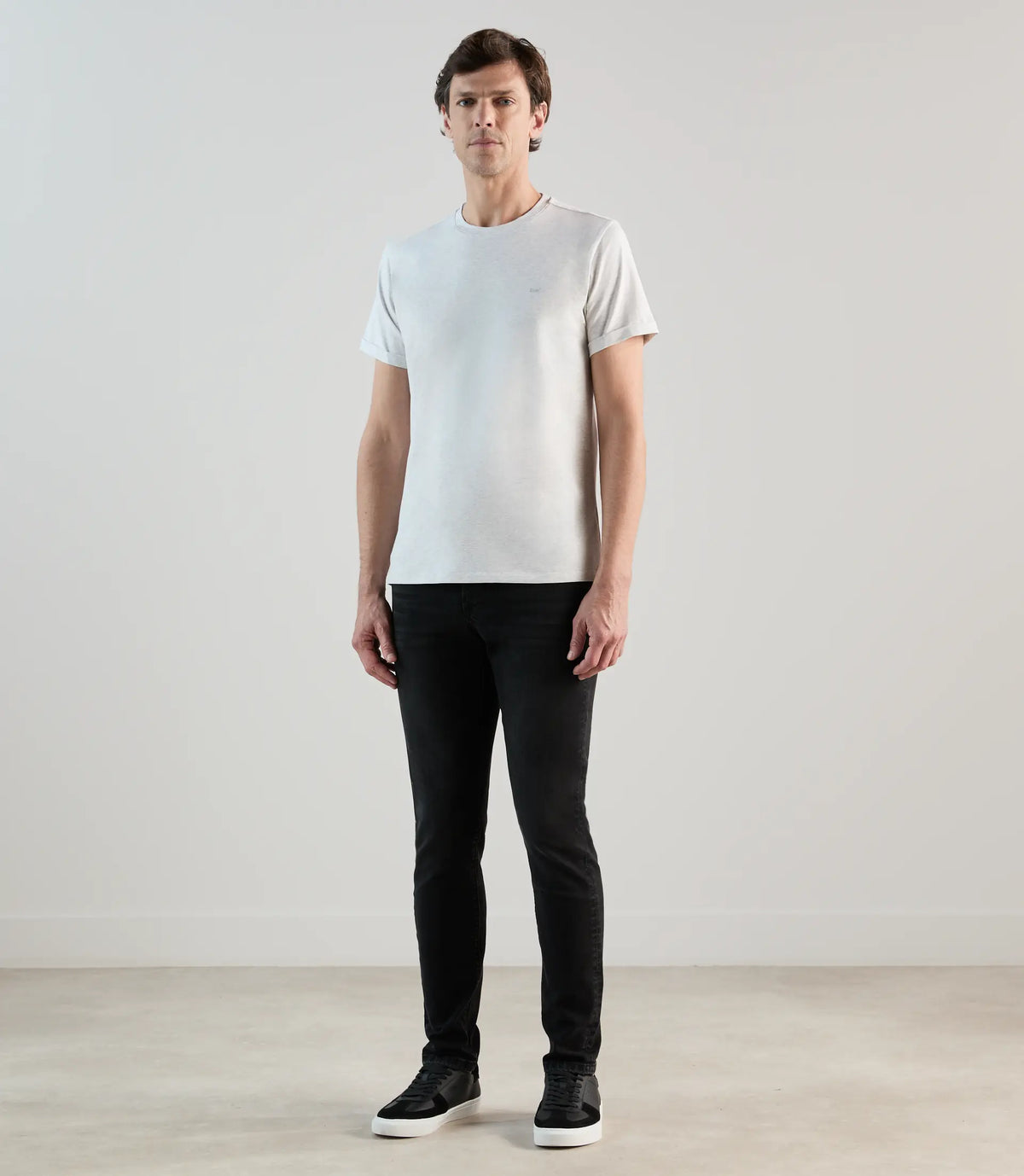 T-shirt col rond gris chiné - IZAC
