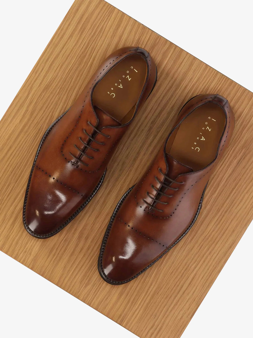 Richelieu en cuir marron - IZAC