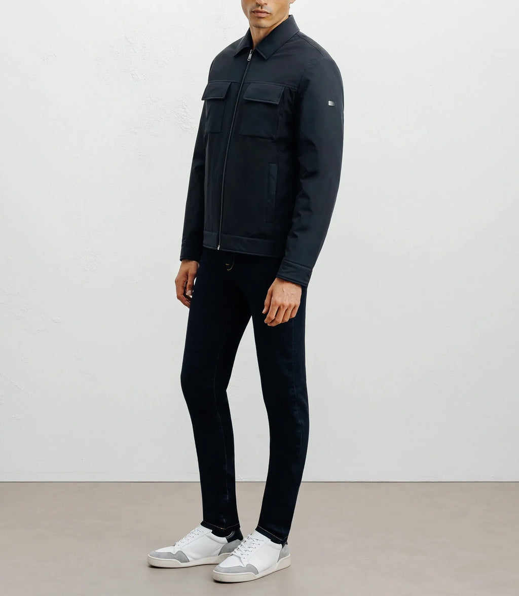 Blouson col chemise marine - IZAC