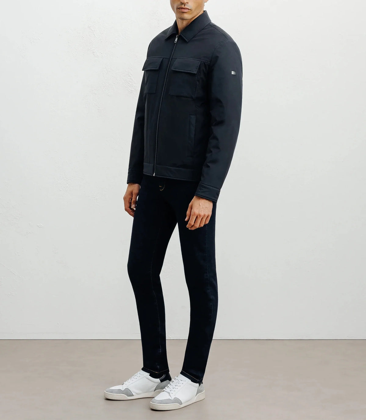 Blouson col chemise marine - IZAC