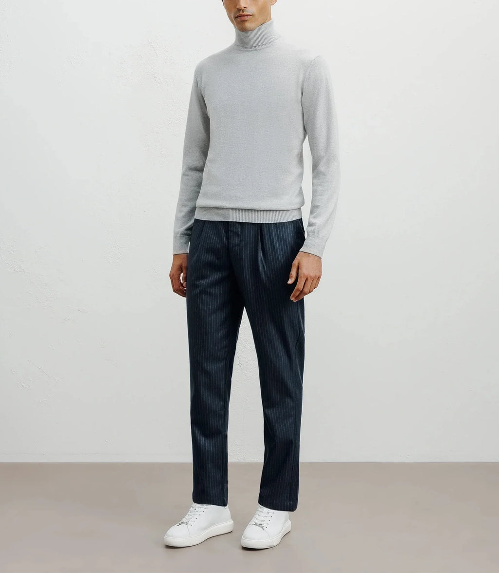 Pull col roulé gris chiné - IZAC