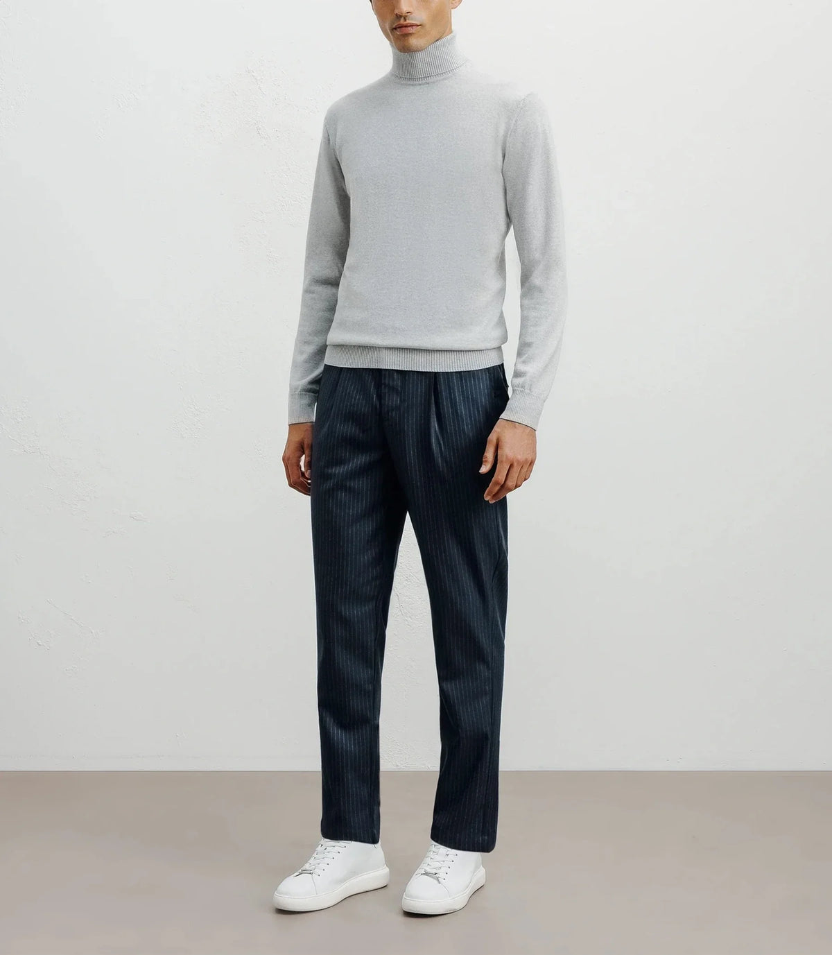 Pull col roulé gris chiné - IZAC