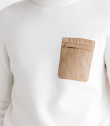 Pull col rond avec poche écru - IZAC