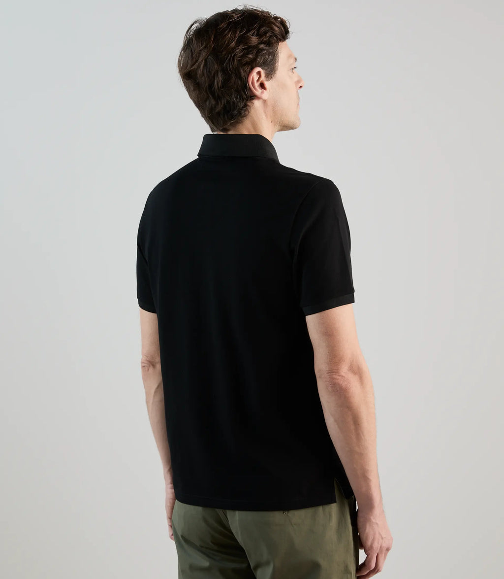 Polo col boutonné noir - IZAC