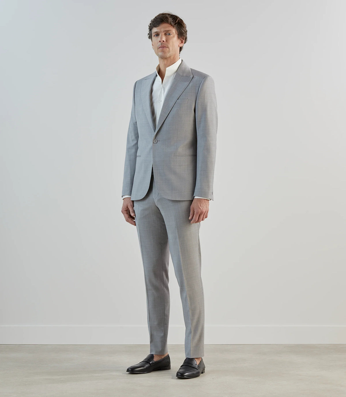 Costume 1 bouton gris ciel - IZAC