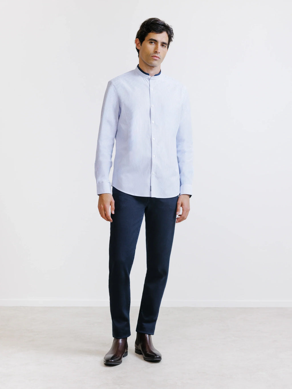 Chemise col mao ciel - IZAC