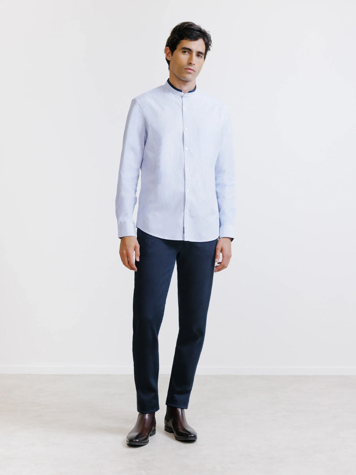 Chemise col mao ciel - IZAC