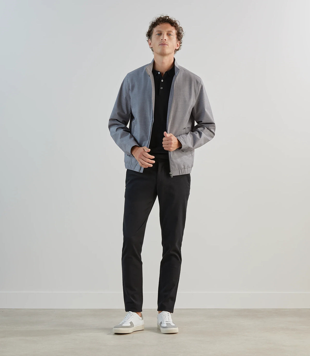 Blouson col montant gris chine - IZAC