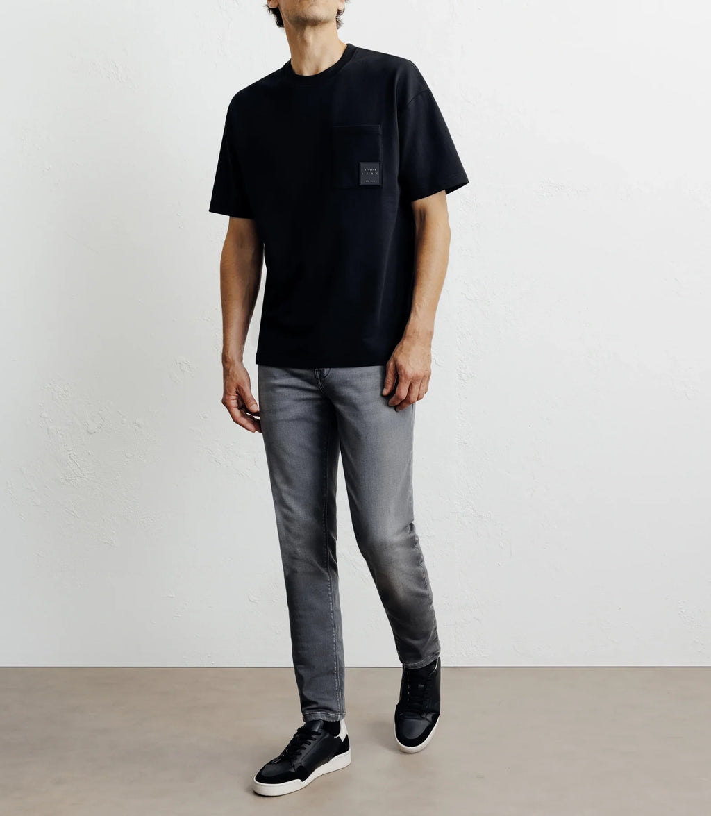 T-shirt oversize col rond noir - IZAC