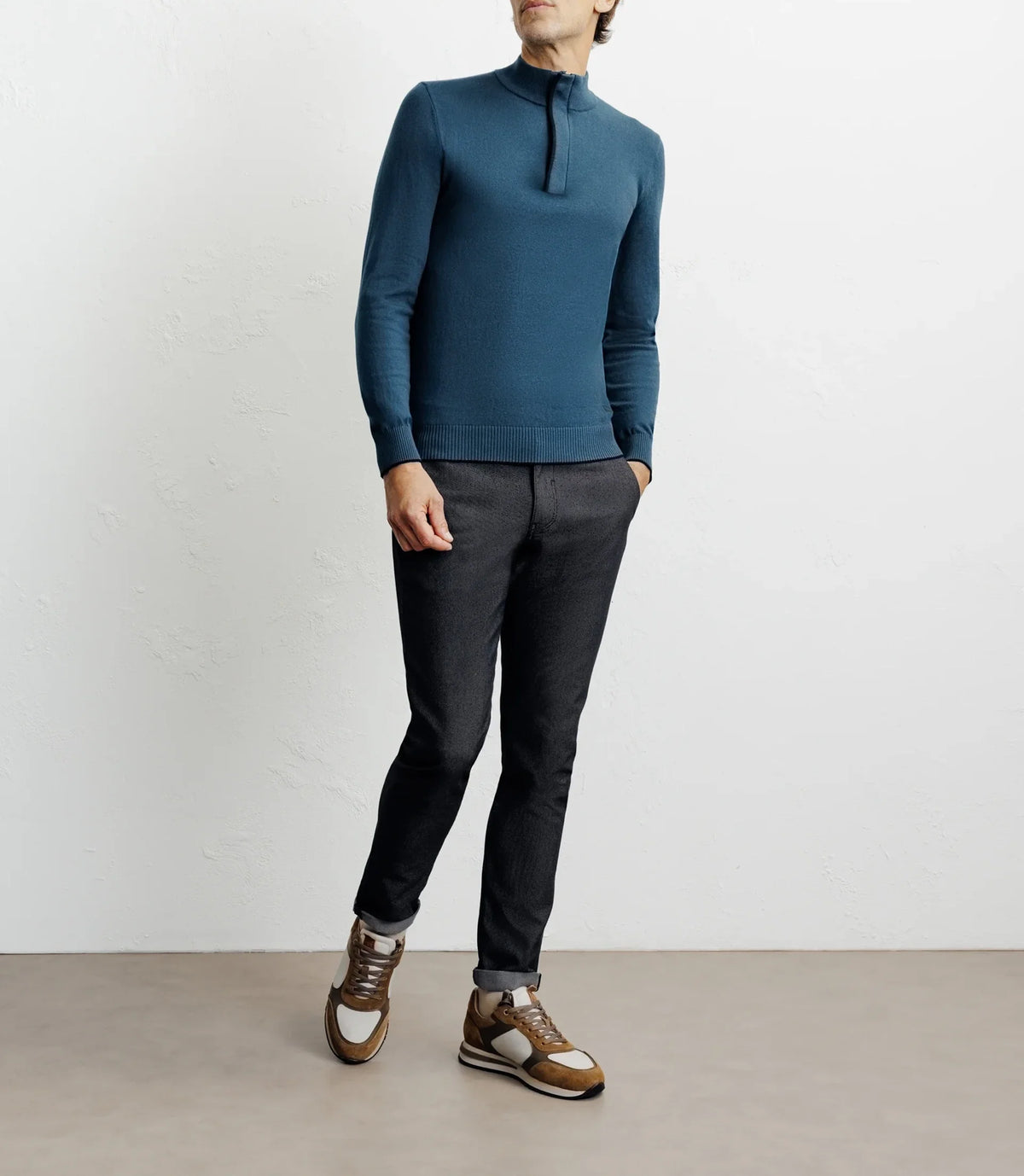 Pull col montant demi zippé canard - IZAC