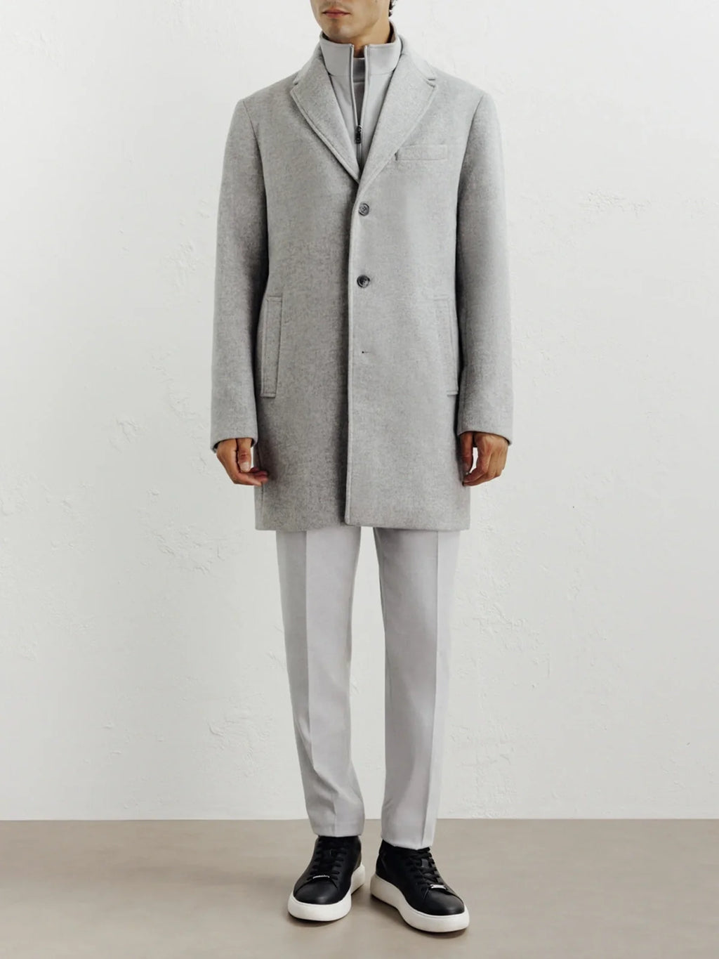 Manteau ville à parmenture amovible gris clair - IZAC