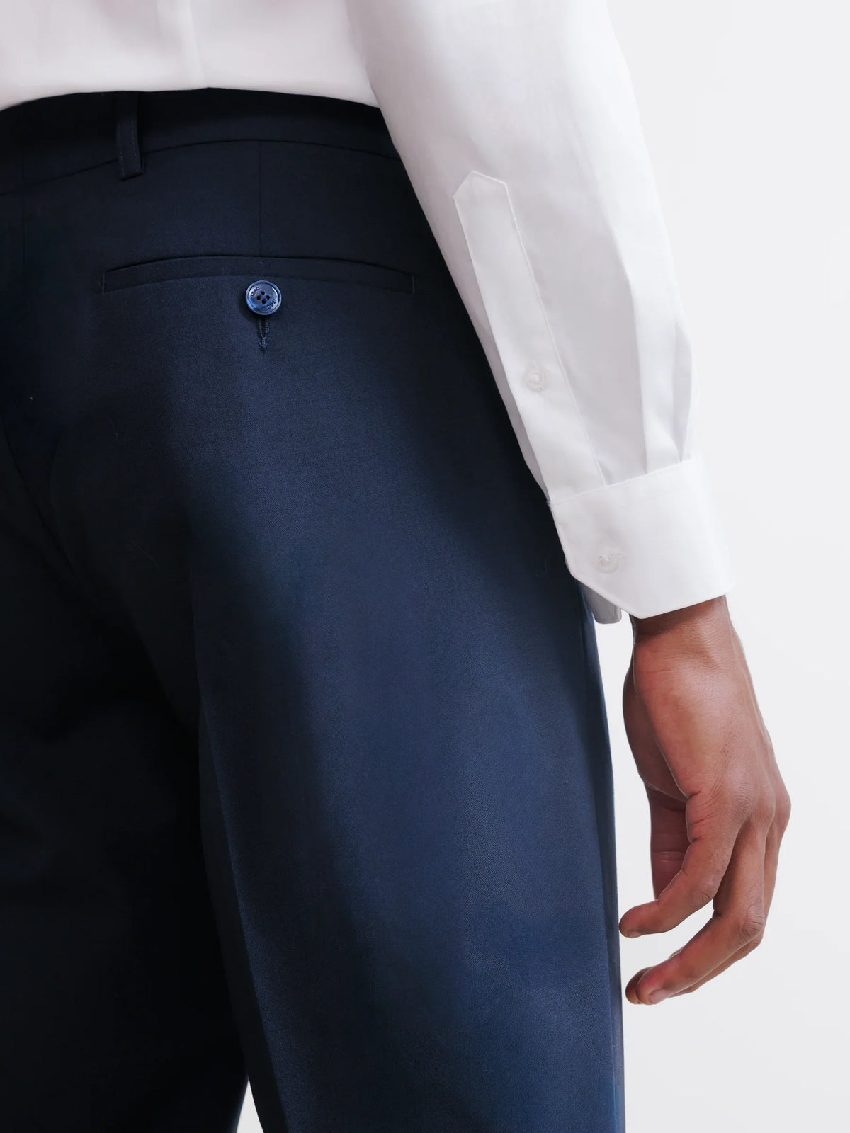 Pantalon ville 100% laine bleu marine - IZAC
