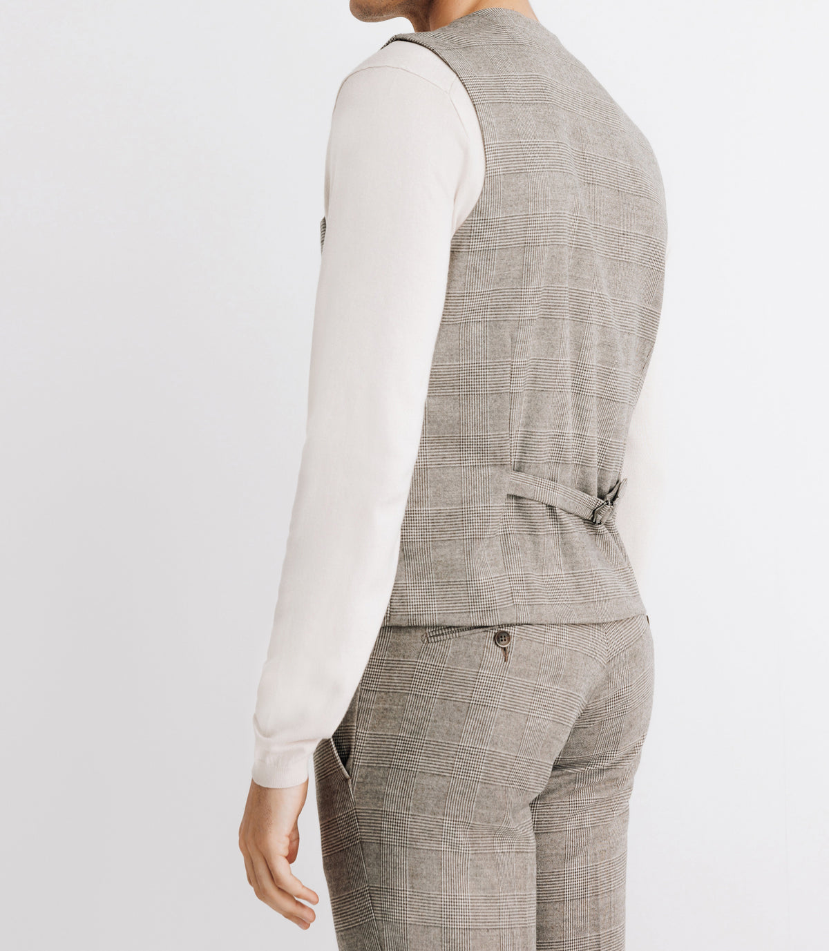 Gilet de costume esprit prince de galles beige - IZAC