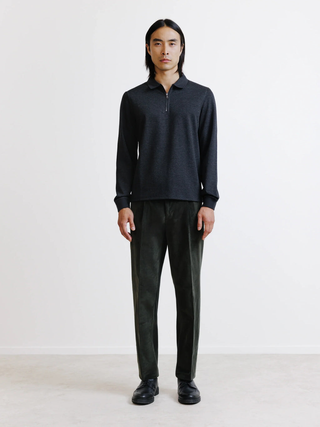 Polo zippé anthracite - IZAC