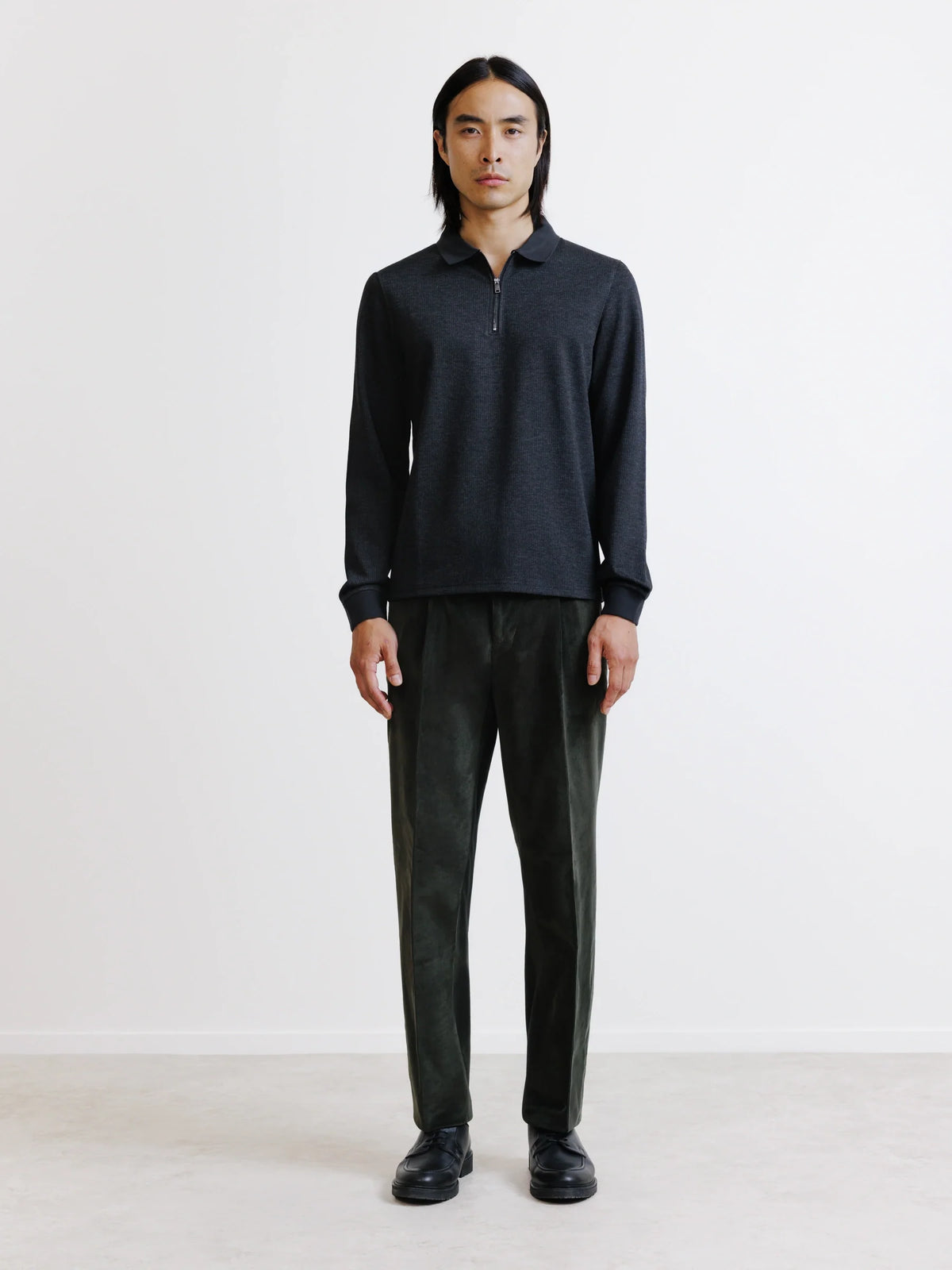 Polo zippé anthracite - IZAC